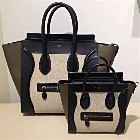 celine nano luggage tote size